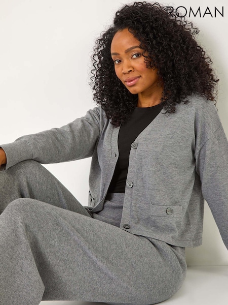 Roman Grey Petite Buttoned Knit Cardigan (F09749) | £32
