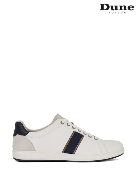 Dune London White Trint Webbing Stripe Retro Trainers (F09789) | £99