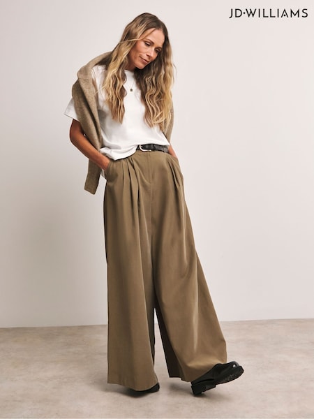 Anthology By JD Williams Natural Super Wide Leg Trousers (F09887) | £42