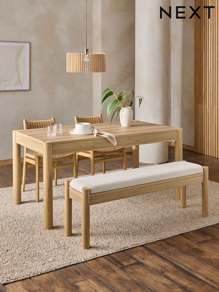 Tweedy Plain Light Natural 4 Seater Noa Dining Bench Set (F09985) | £850
