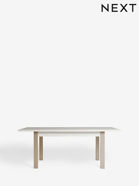 White Bronx Oak Effect Rectangle 6 to 8 Seater Extending Dining Table (F09990) | £499