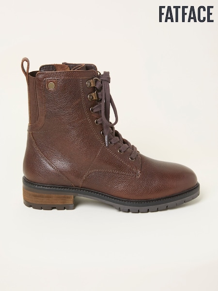 FatFace Margot Chocolate Brown Leather Boot (F11108) | £95
