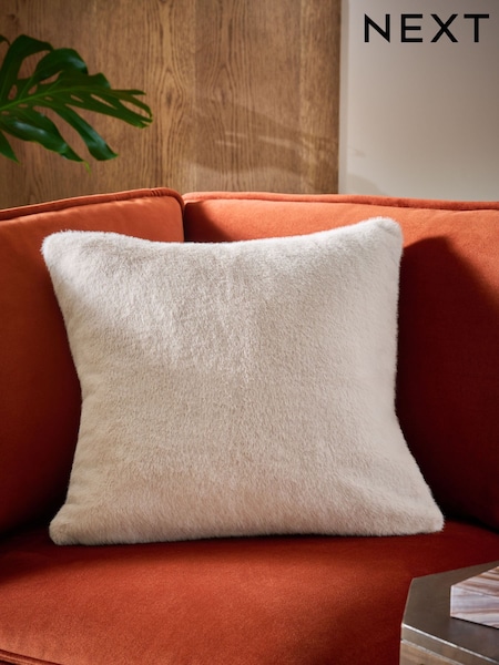 Ivory 50 x 50cm Cosy Plush Faux Fur Cushion (F11150) | £16