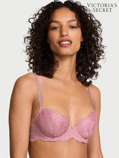 Victoria's Secret Dusk Mauve Pink Lightly Lined Demi Twinkle Strap Bra (F11245) | £59