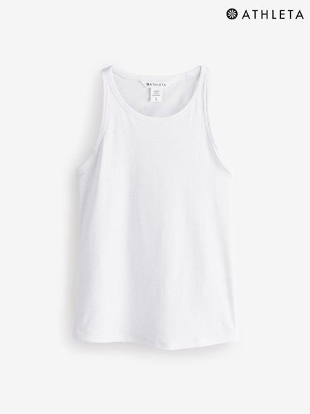 Athleta White Signature Rib Tank Top (F11348) | £35