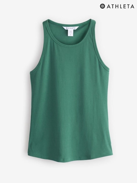 Athleta Green Signature Rib Tank Top (F11360) | £35