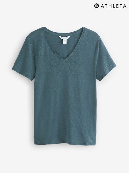 Athleta Black Getaway V-Neck T-Shirt (F11387) | £35