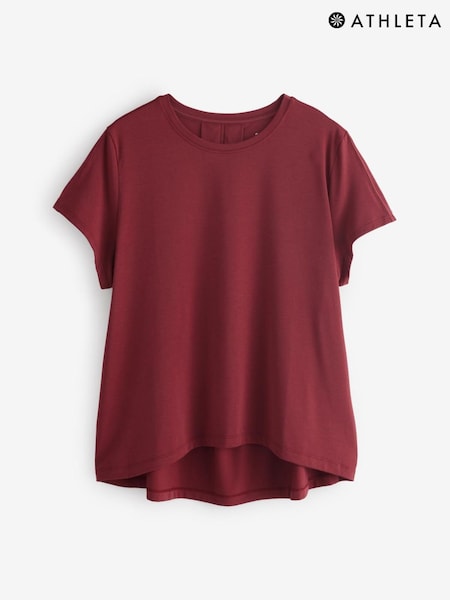 Athleta Red With Ease Rib T-Shirt (F11391) | £35