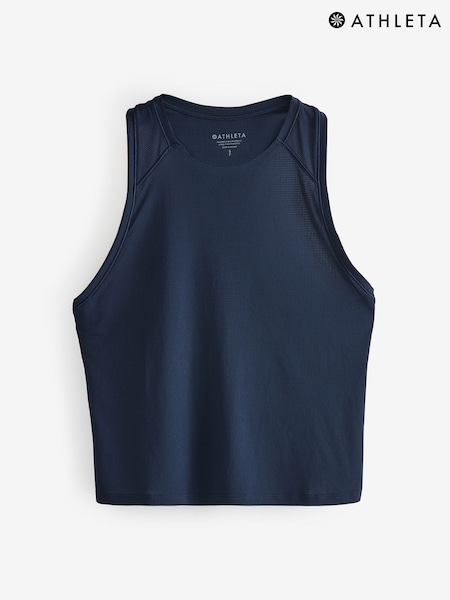 Athleta Navy/Blue Grid Knit Tank Top (F11395) | £25