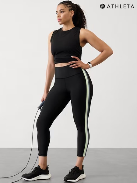 Athleta Black Interval High Waisted Side Stripe Legging (F11397) | £65