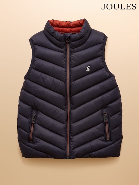 Joules Kids' Crofton Gilet Navy Blue Showerproof Padded Gilet (F11490) | £26 - £32