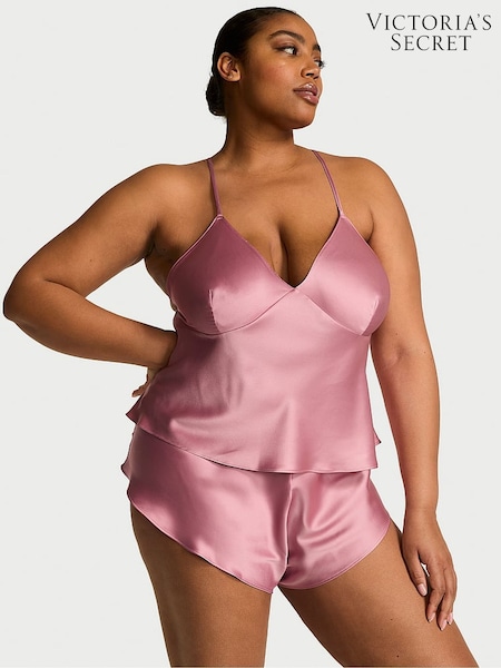 Victoria's Secret Dusk Mauve Pink Satin Open Back Cami Set (F11545) | £59