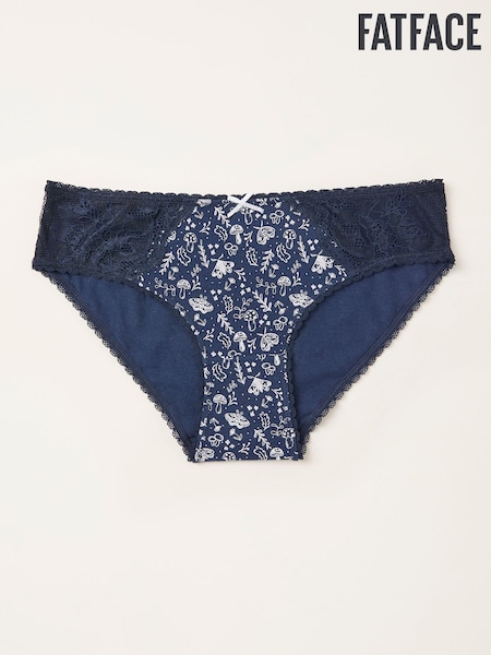FatFace Navy Woodland Print Classic Knickers (F11633) | £9