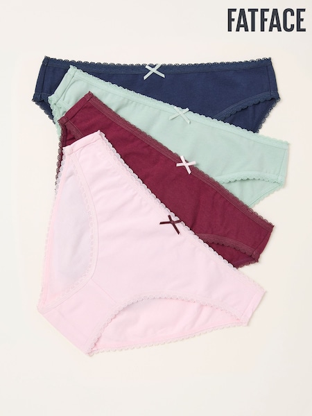 FatFace Multi 4 Pack of Plain High Leg Knickers (F11639) | £24
