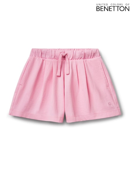 Benetton Girls Pink Elasticated 100% Cotton Jersey Shorts (6-14 yrs) (F11710) | £12
