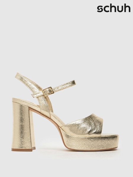 Schuh Gold Sabina Heeled Platform Shoes (F11824) | £38