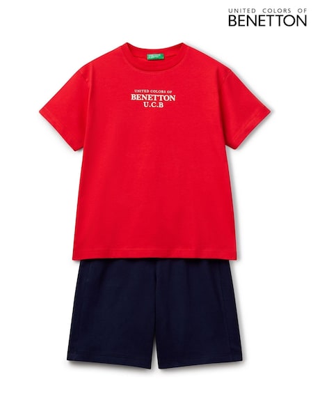 Benetton Boys Logo 100% Cotton T-Shirt and Shorts Set (F11836) | £23