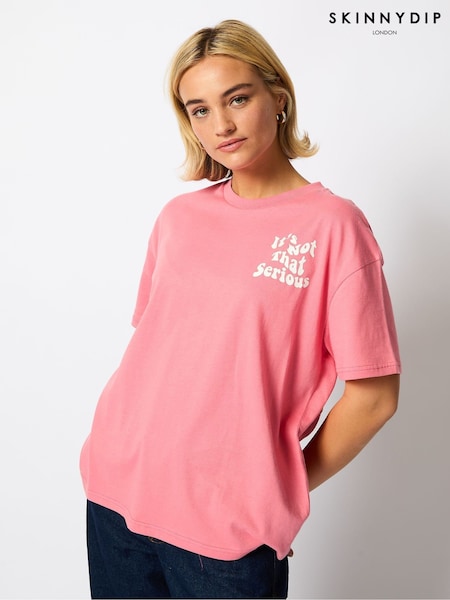 Skinnydip Pink Its Not That Serious T-Shirt (F11887) | £22
