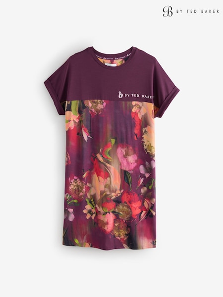 B by Ted Baker Aubergine Purple Floral Print Night T-Shirt (F11924) | £36