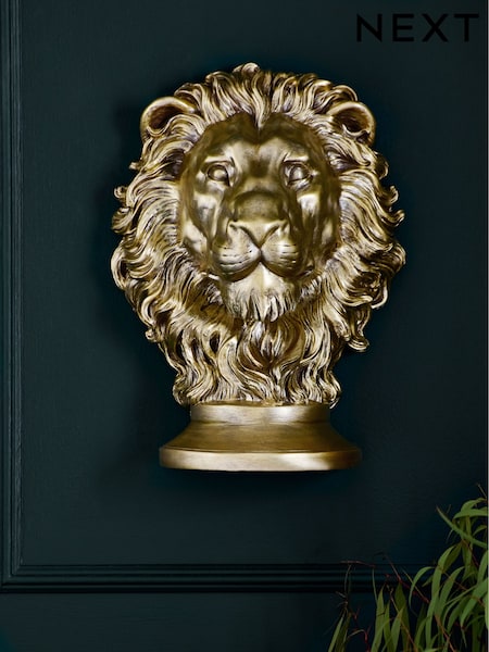 Gold Lion Head Wall Plaque (F12097) | £38
