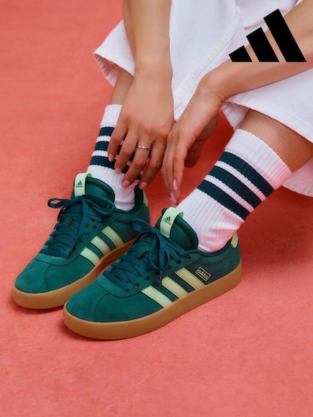 adidas Green White VL Court 3.0 Trainers (F12210) | £60