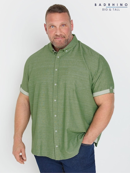 BadRhino Big & Tall Green 100% Cotton Slub Shirt (F12246) | £33