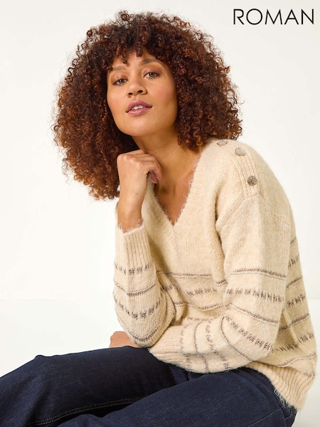 Roman Natural Shimmer Detail Knit Jumper (F12254) | £42