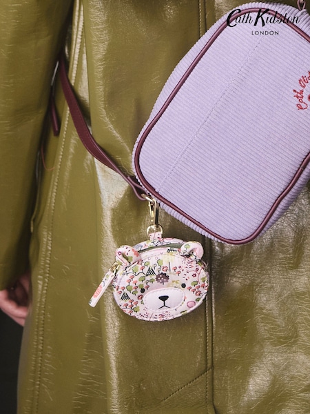 Cath Kidston Pink Tiny Town Kids Clip On Bear Coin Purse (F12437) | £15