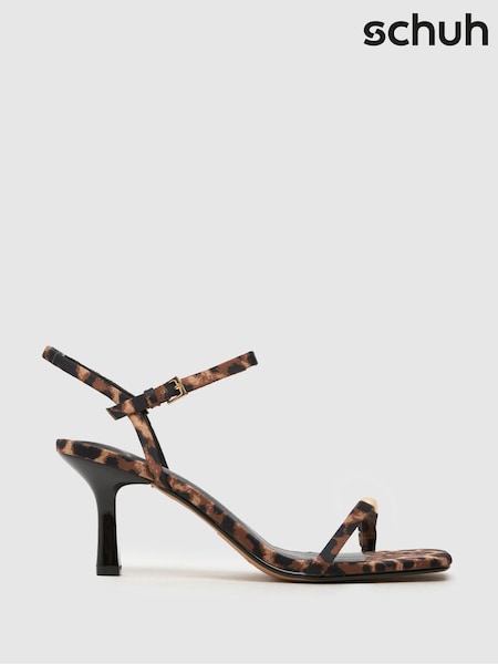 Schuh Susie Toe Loop Heeled Black Sandals (F12443) | £38