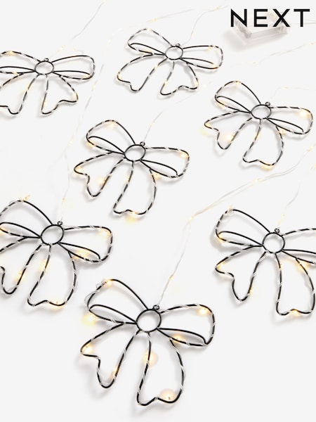 Black Bow Christmas Curtain Lights (F12490) | £20