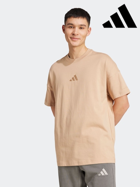 adidas Brown ALL SZN T-Shirt (F12569) | £23