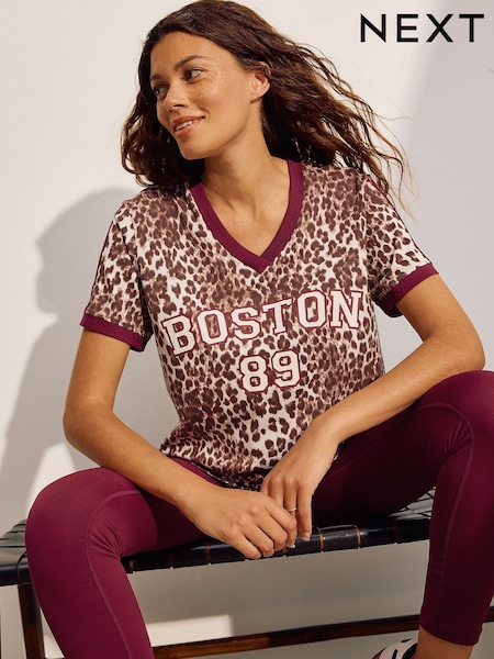 Animal Print Maternity Graphic Print T-Shirt (F12596) | £25