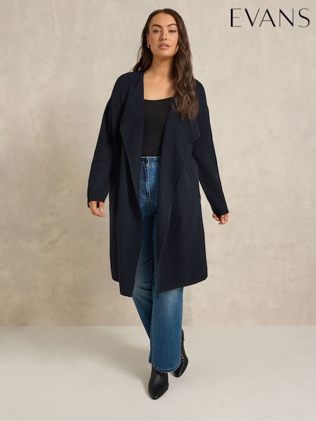 Blue - Evans Waterfall Longline Cardigan
