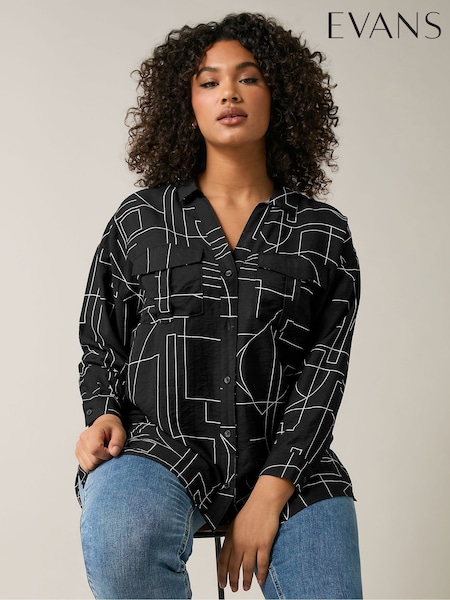 Evans Black Utility Shirt (F13040) | £39