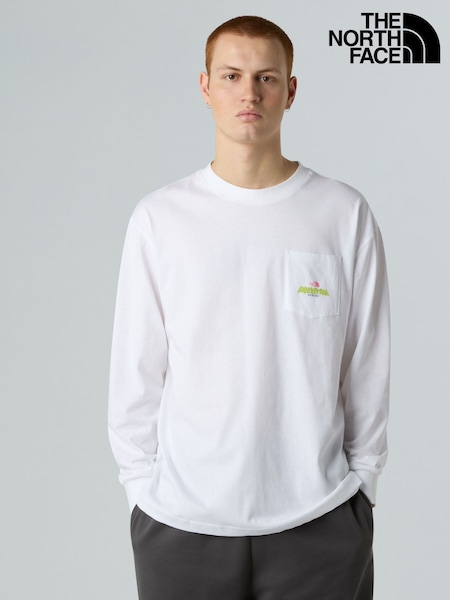 The North Face White Expedition Long Sleeve Oversized T-Shirt (F13127) | £40
