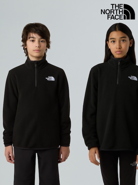 The North Face Black Glacier Teen Quarter Zip Pullover Fleece (F13145) | £35