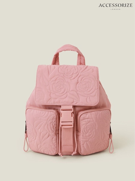 Accessorize Pink Floral Quilted Backpack (F13333) | £35