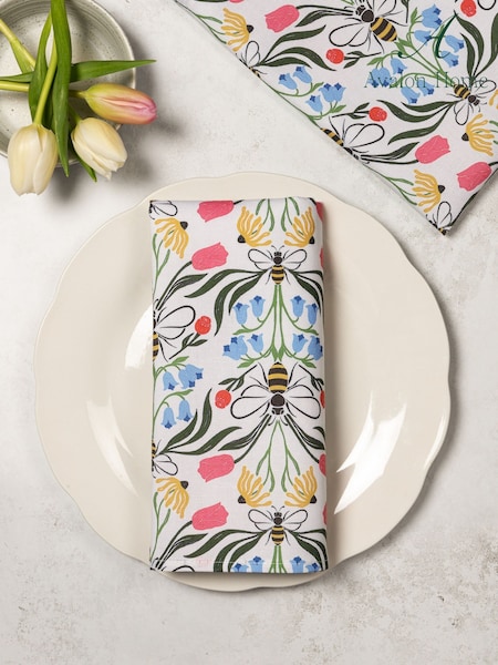 Avalon Home Set of 2 Multi British Bees Napkins (F13439) | £22