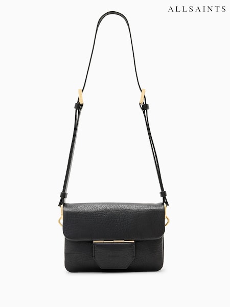AllSaints Black Jupiter Grain Xbody Bag (F13511) | £199