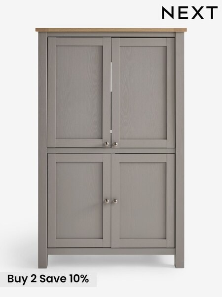 Dove Grey Malvern Oak Effect Corner Hideaway Desk (F13528) | £550