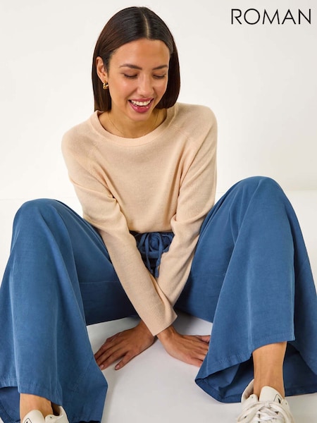 Roman Blue Baby Corduroy Wide Leg 100% Cotton Trousers (F13609) | £45