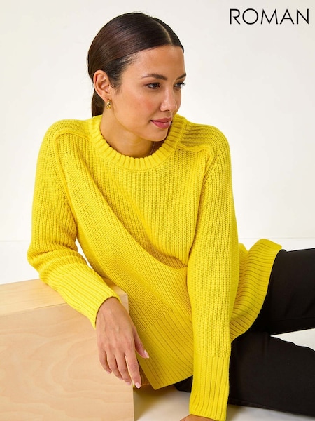 Roman Yellow Shoulder Detail Knit Jumper (F13626) | £40