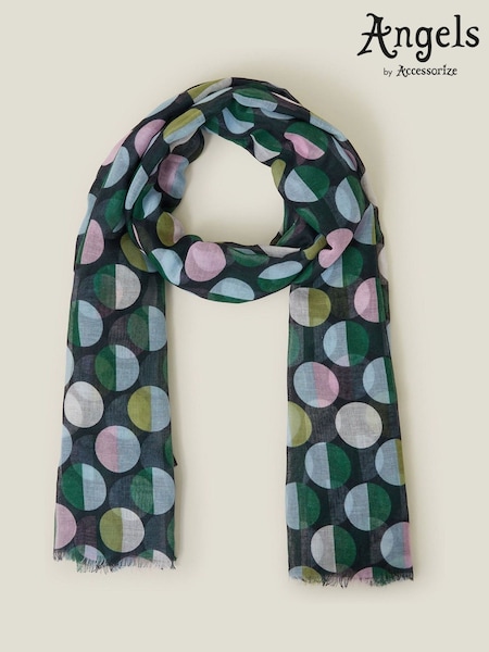 Accessorize Blue Geometric Polka Dot Scarf (F13639) | £22