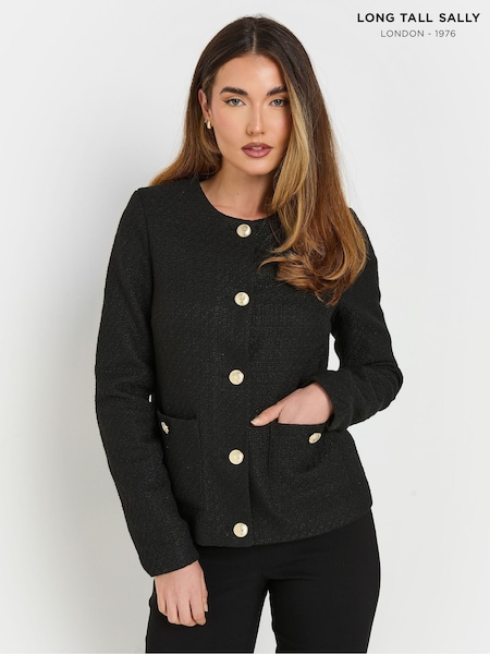 Long Tall Sally Black Boucle Blazer (F13668) | £64