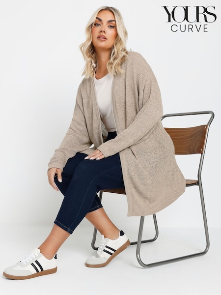 Yours Curve Natural Tape Yarn Cardigan (F13693) | £31