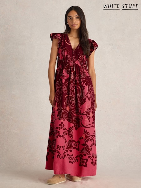 White Stuff Red Lorna Linen Blend Maxi Dress (F13830) | £99
