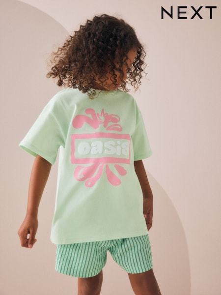 Green Oversized Oasis License Band T-Shirt (3-16yrs) (F13912) | £16 - £21