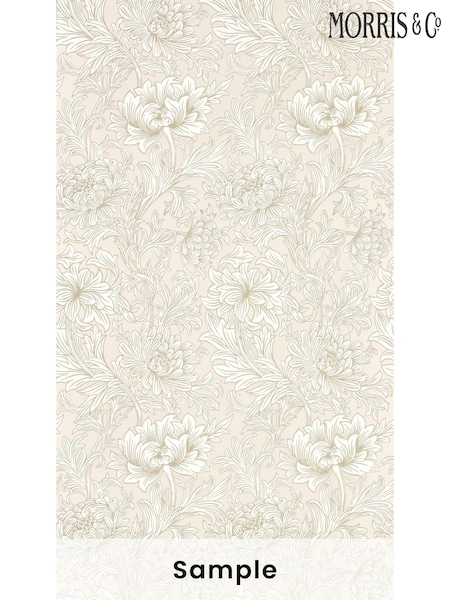 Morris & Co Cochineal Pink Chrysanthemum Toile Simply Morris Wallpaper Sample (F13957) | £1