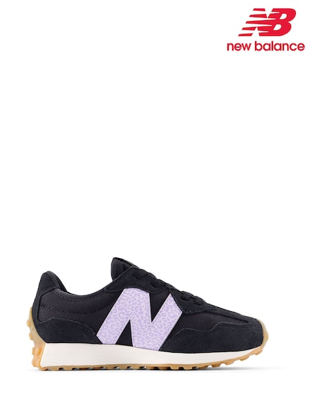 New Balance Black/Purple Girls 327 Trainers (F13971) | £55