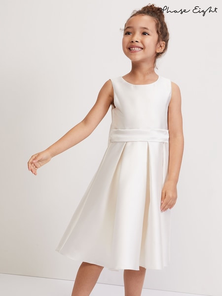 Phase Eight White Melody Ivory Satin Dress (F13991) | £75